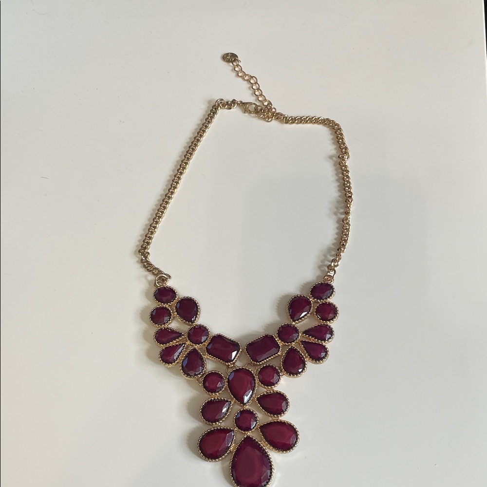 Elegant Gold and Red Statement Necklace